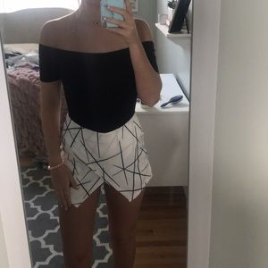 black off the shoulder body suit